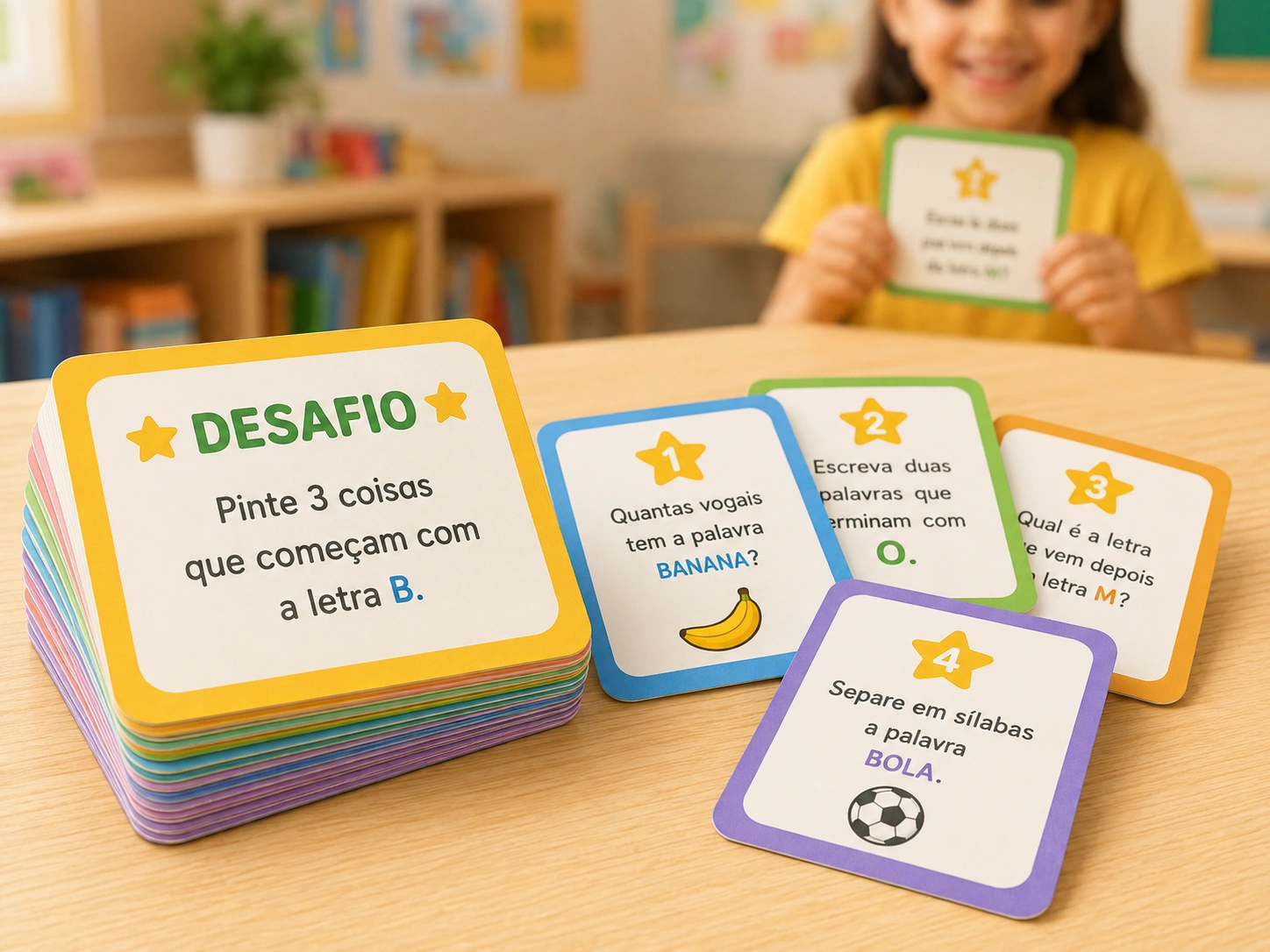 Cards de atividades e desafios