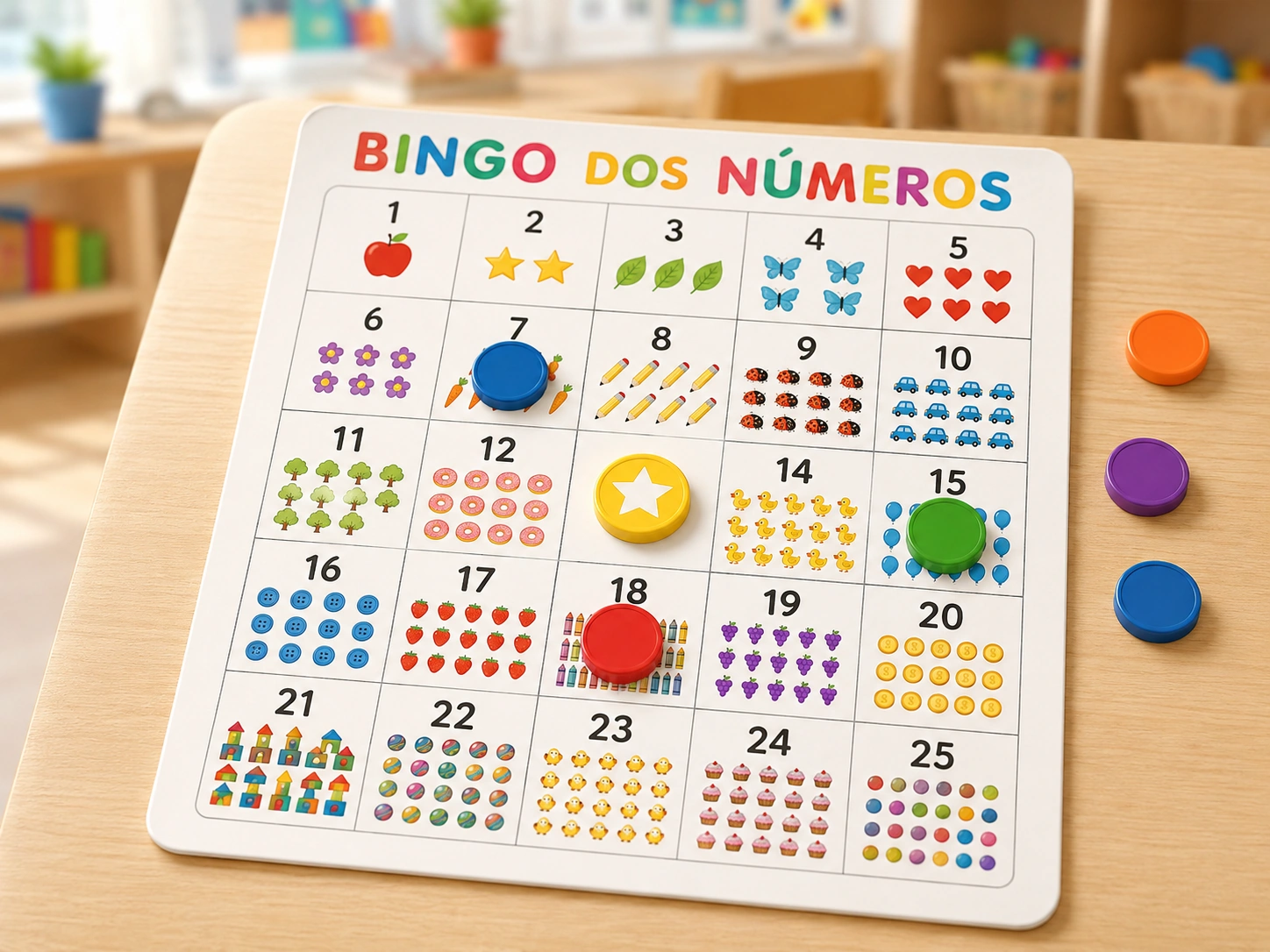 Bingo de números e quantidades