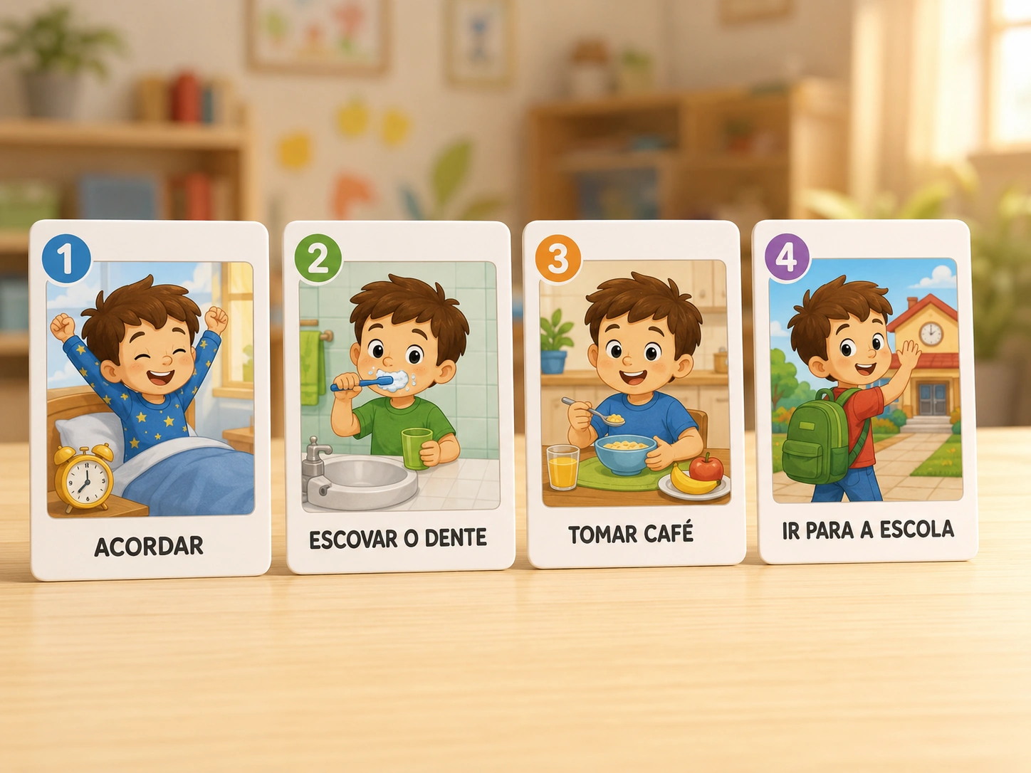 Cards de sequência lógica